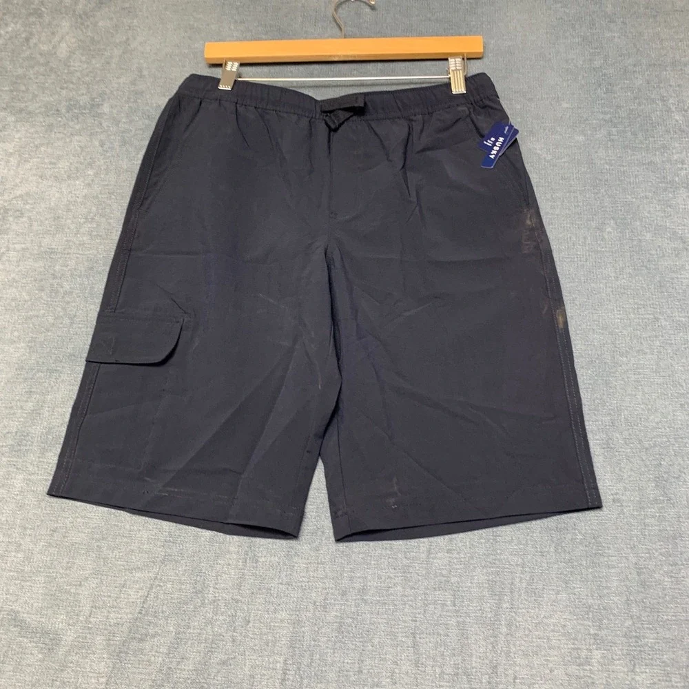 IZOD Little & Big Cargo Shorts Boys Husky 18 Navy Blue Stretch Adjustable Waist